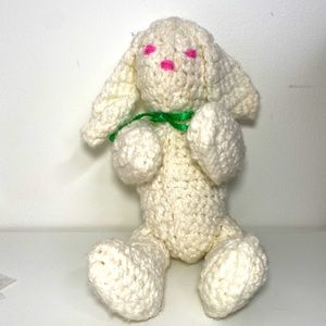 Hand made knitted stuffed animal bunny